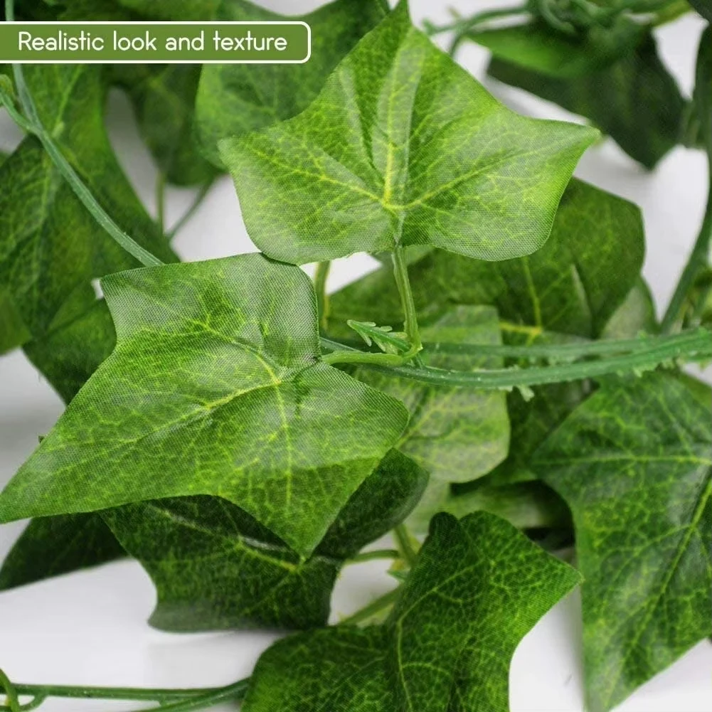 6/12pcs Artificial Hanging Plant Fake Vine Ivy Leaf Greenery Garland Garden Fence Exterior Decor