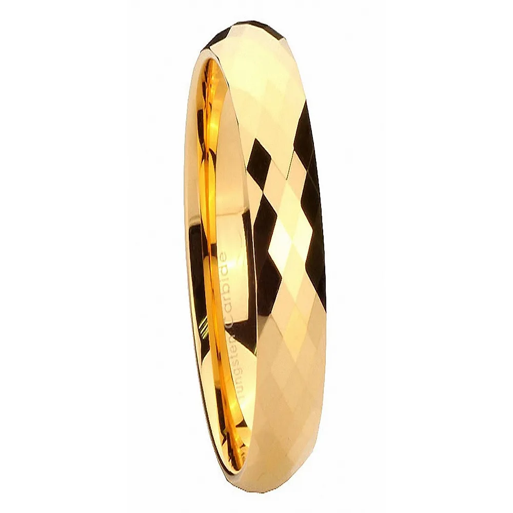 gold-faceted-tungsten-carbdie-ring-4mm-Vintage-Engagement-Wedding-Band-Ring