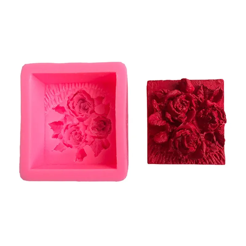 

Cubic square rose cake liquid silicone mold DIY Fondant Mousse Chocolate Dessert Pastry Cookie Kitchen Baking Accessories Tools