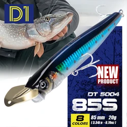 D1 Popper Fishing Riser Lure Sinking Saltwater Surface Bait Laser Pesca Treble Hook For Seabass Pike Tuna Barracuda Tackle Sea