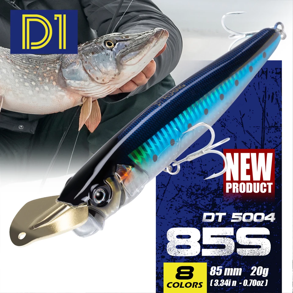 D1アルミニウムシンキングポッパールアー,表面,シーバス,パイク,マグロ