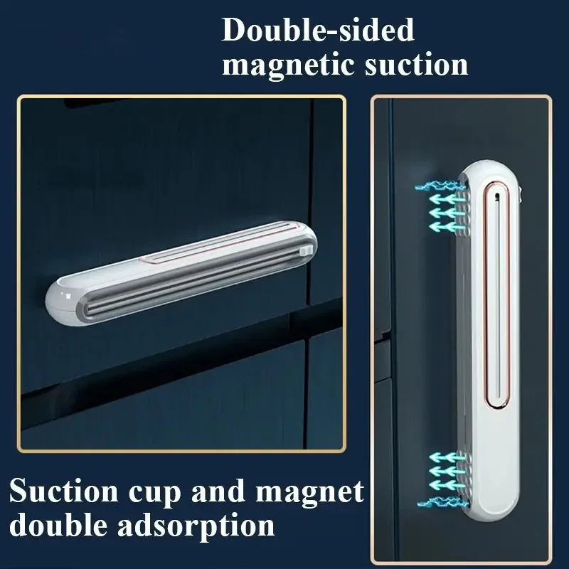 1pc Plastic Wrap Cutter Dispenser Magnetic Refillable Kitchen Accessories