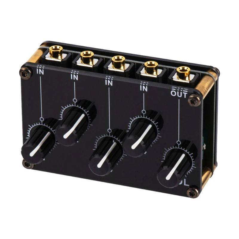 

4 Channel Line Mixer Mixing Signals from Players, Musical Instruments
