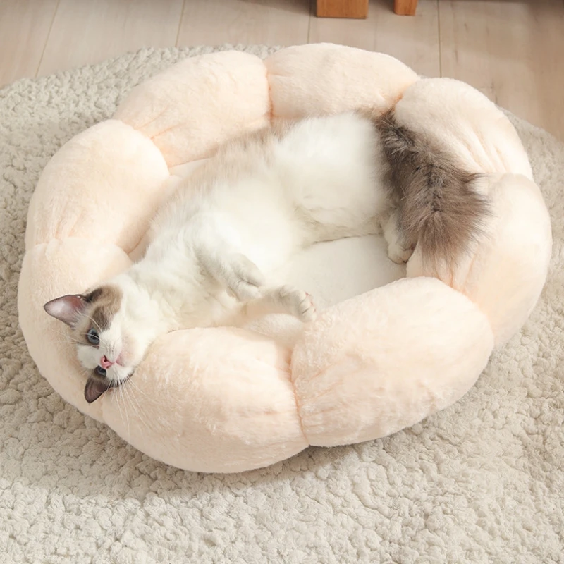 

Flower Super Soft Pet Bed Breathable Keep Warm Sleeping Shaggy Mat for Small Pets Winter Warm Sleeping Net Cushion Dogs Supplies
