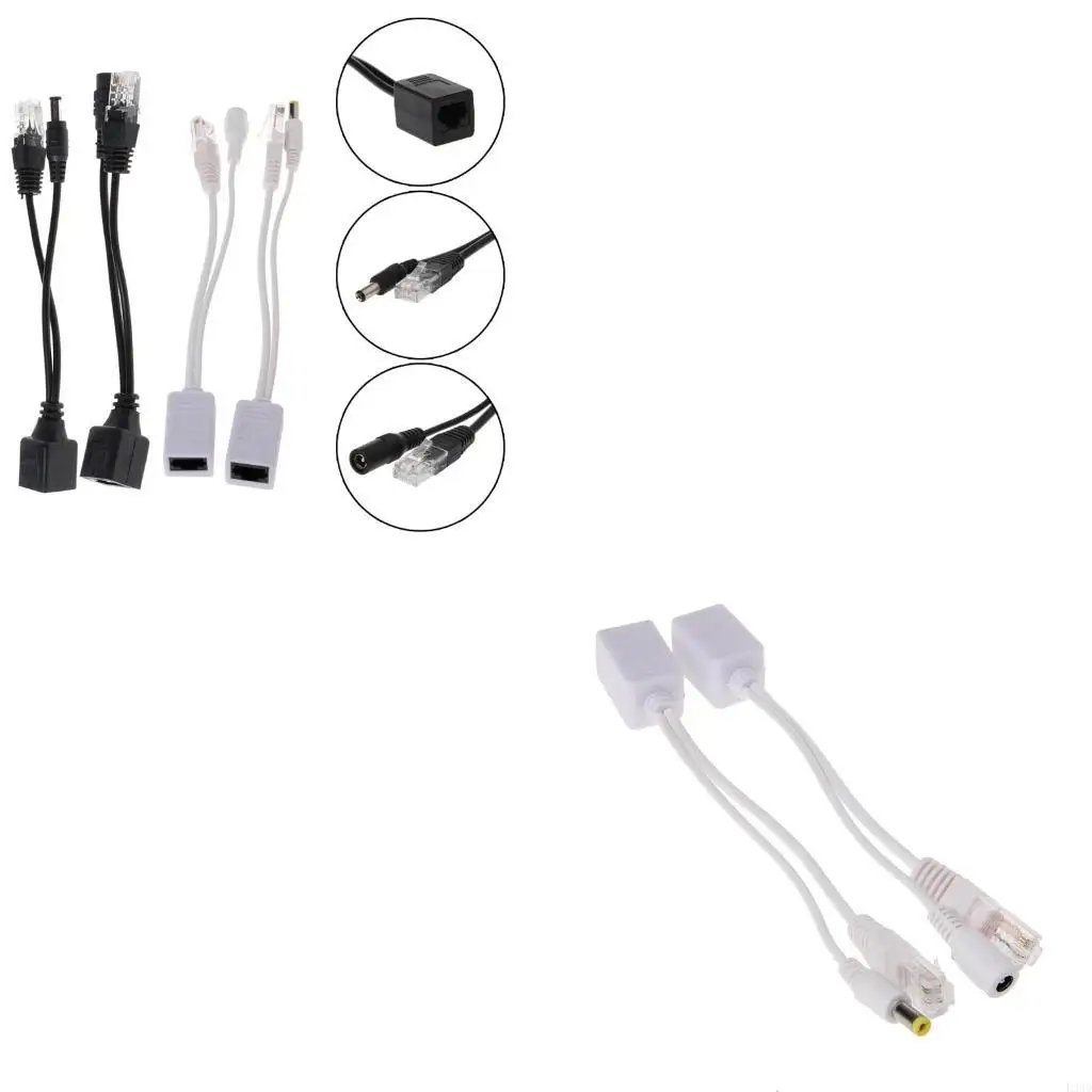 【Quality】 RJ45 Injector POE Splitter Adapter Cable Passive Power Over Ethernet 12-48V.