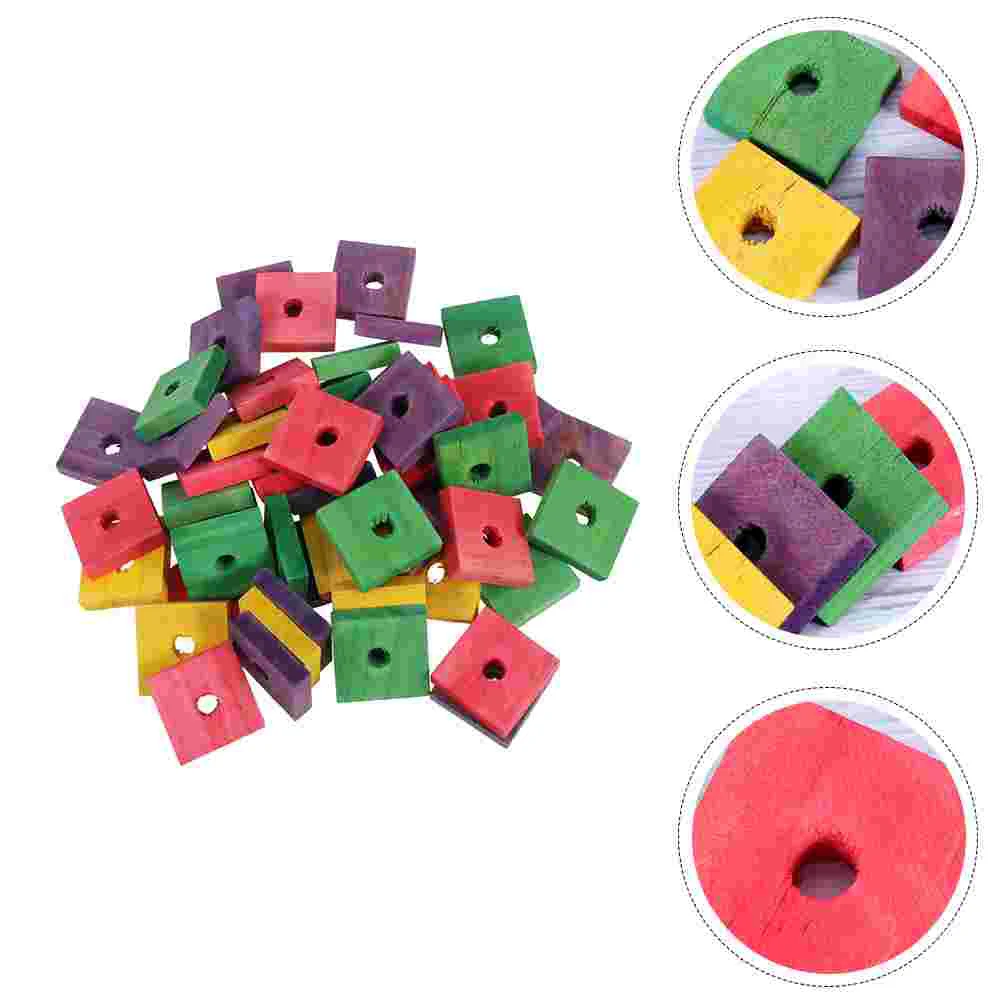 

50pcs Parrot Wooden Chip Toys Bird Playing Toys Parrot Bite Toys Pet Supplies
