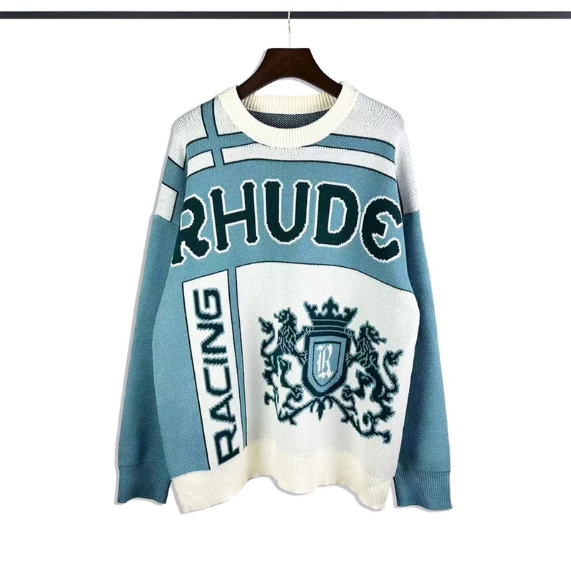 

23ss 2023ss Rhude Knit Jacquard Shorts Men Women Drawstring Breeches