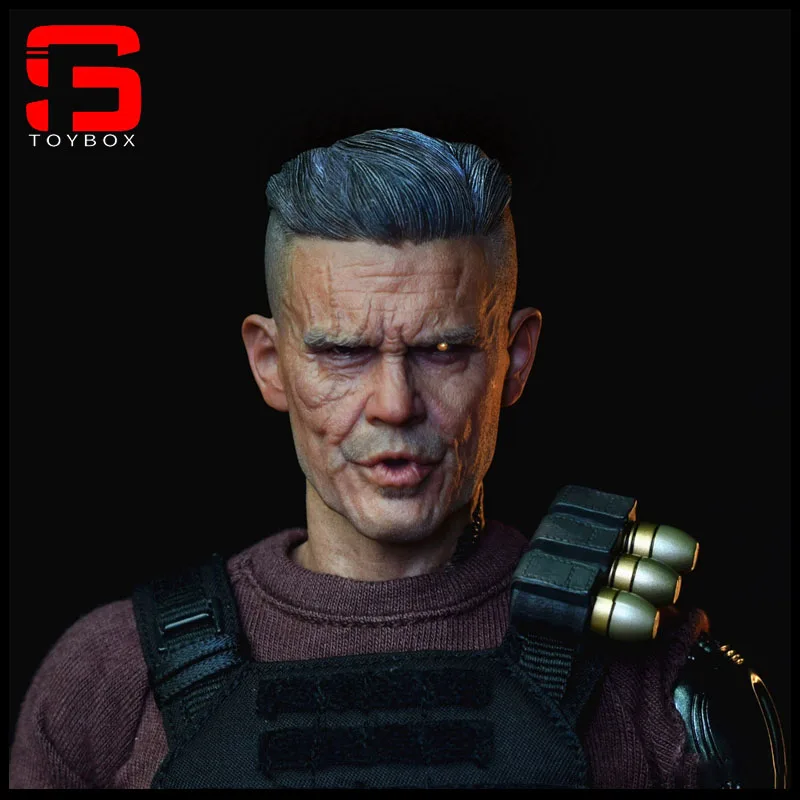 

BY-ART BY-T11 1/6 Cable Josh James Brolin Head Sculpt With Lightable Left Eye Head Carving Fit 12'' Male Soldier Action Figure