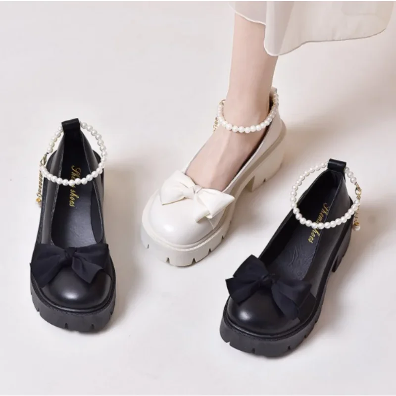 Lolita shoes Platform pumps Women Japanese Style Mary Jane Vintage Girls High Heel Platform Big Size 43