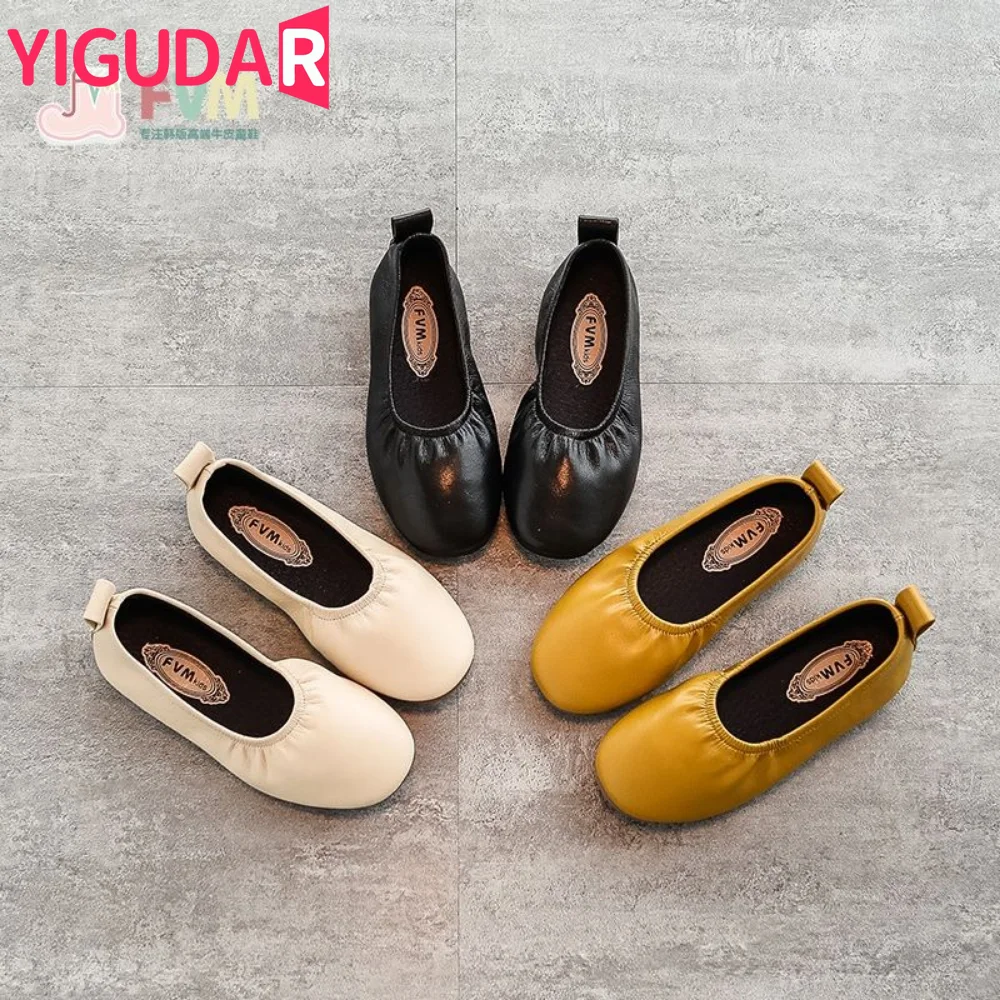 

Little Girls Leather Shoes 2023 Spring Children New Fashion Princess Pearls Versatile Square-toe Shallow Soft Simple casual shoe