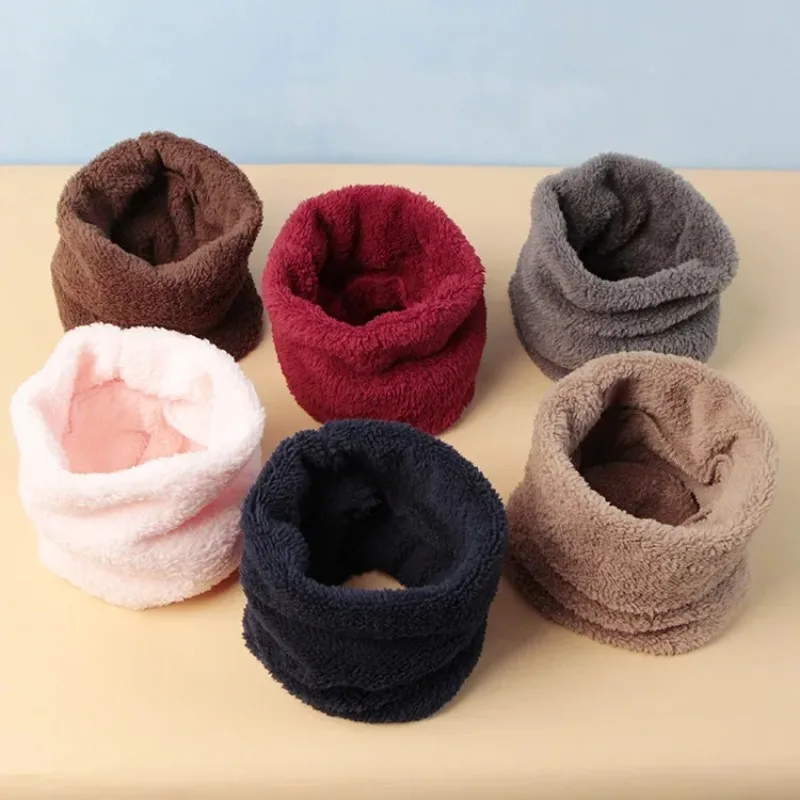 Scarf Warm Neck Cover for Boys and Girls Scarf  Winter Baby Clothing Children's Winter Solid Color Fleece