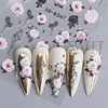 5D Embossed Nail Stickers Valentine‘s Day Red Rose Flower Self-Adhesive Sliders Decals Simple Ladies Manicure Decoration Foils 5