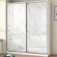Armoire de chambre moderne et économique en MDF, petite taille, design simple, avec grand espace de rangement 2