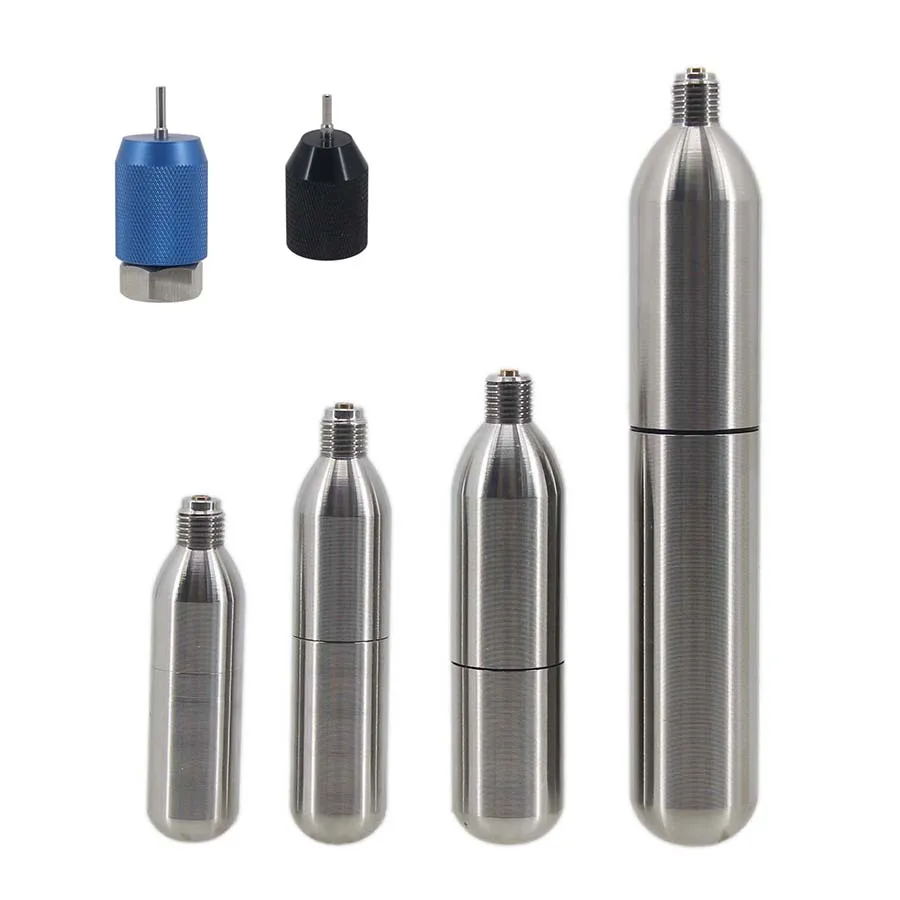 Refillable Co2 Cartridge SS304 3/8-24UNF Thread Co2 Dispensing Accessory For Cocktails Seltzers Carbonated Growlers Beer Keg