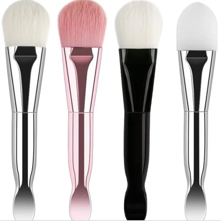

New Single Double Head Mask Brush Silicone Head Soft Hair Beauty Brush with Scoop Hot Makeup Brush Tools