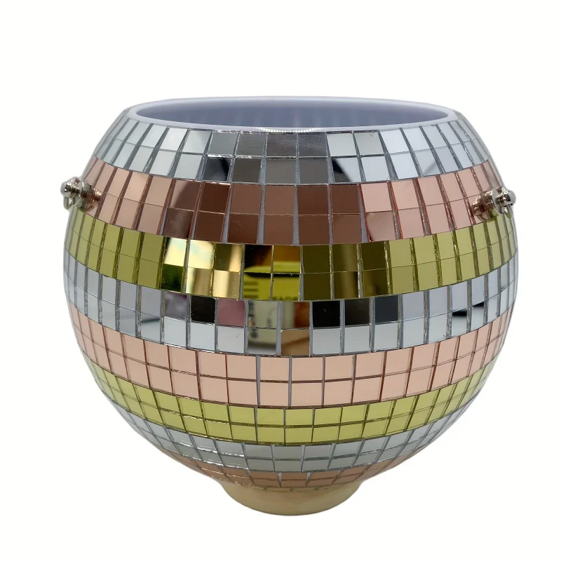Unique Handcrafted Bohemian-Inspired Hanging Disco Mirror Ball Planter-Self-Watering Space-Saving Stylish Home Decor for 1pc flower pot plant pot