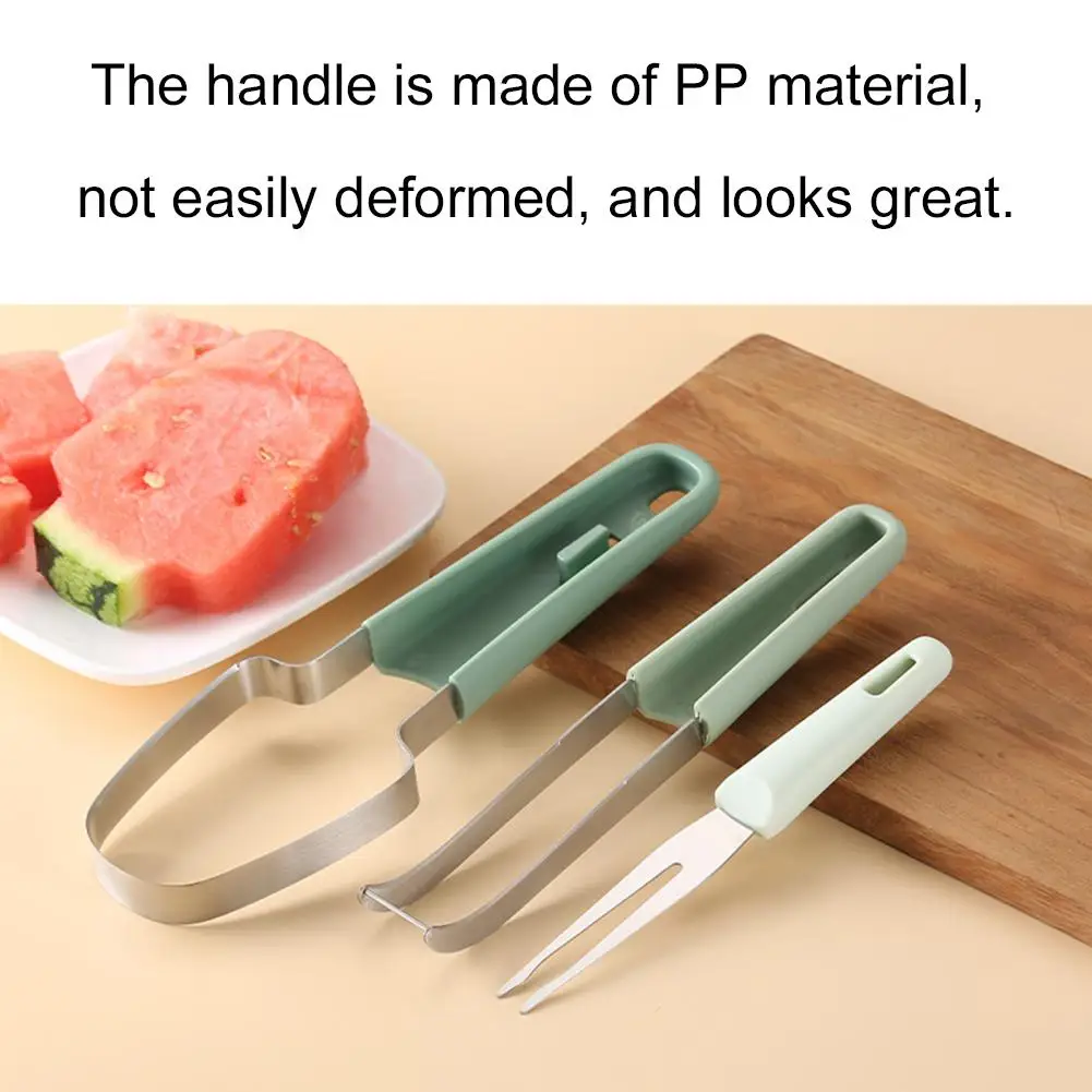 3-in-1 Watermelon Cutter Fruit Carving Knife Multi-functional Melon Fork Slicer Tool For Camping Kitchen Gadgets For Summer