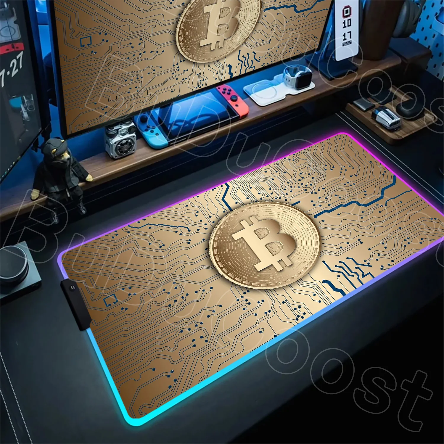 Backlit mouse mat from above