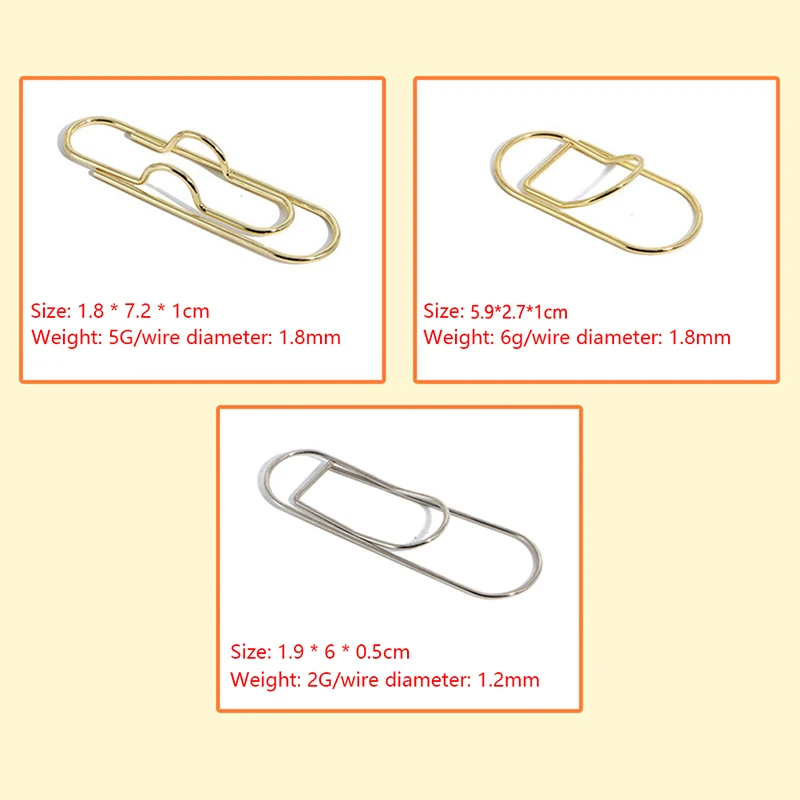 Paper Clips Metal Pen Holder Clip School Bookmarks Photo Memo Ticket Clip Stationery Office School Supplies 2Pcs
