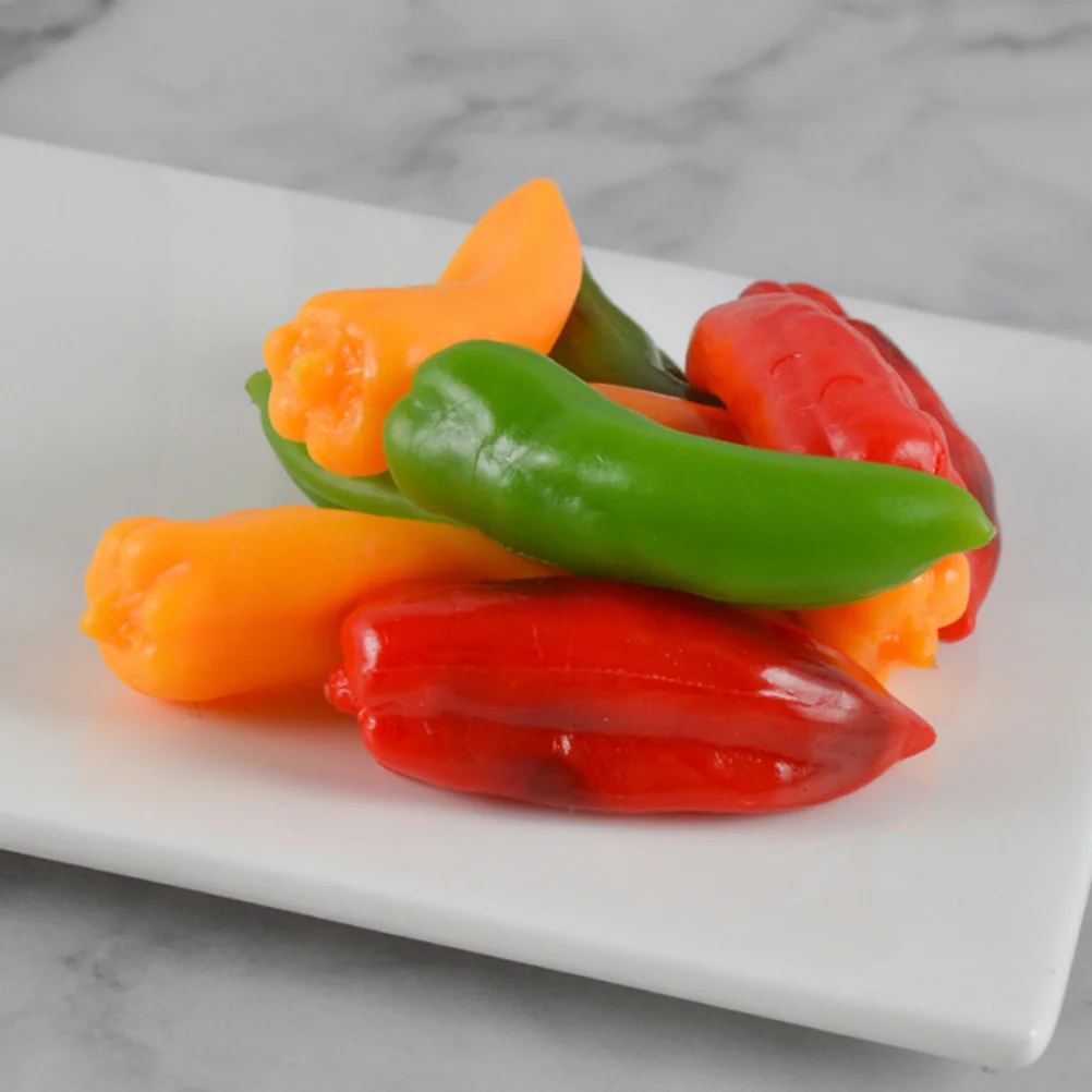 

9 Pcs Artificial Pepper Food Model Prop Wall Fake Chilli Mini Vegetables Simulation Chili Cake