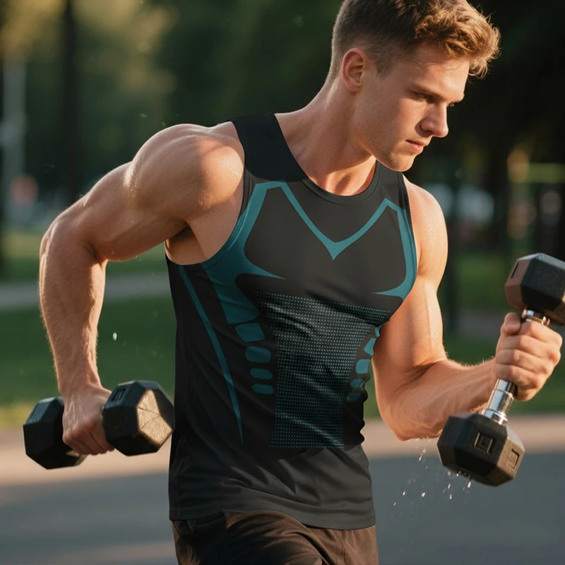 NEW Men Sports Compression Vest Body Shaper Slimming Compression Vest Basketball Gym Tight Undershirt