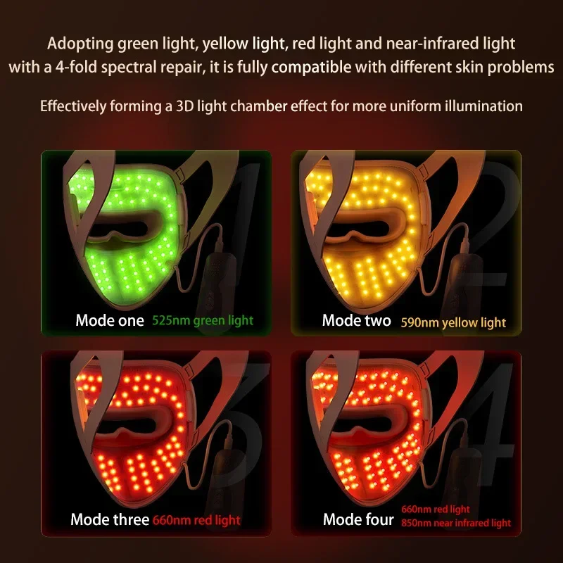 4D Facial Light Therapy Mask Beauty, Spectrometer, Photon Rejuvenation, Red Light Repair, Lines On The Face,Lifting Firm