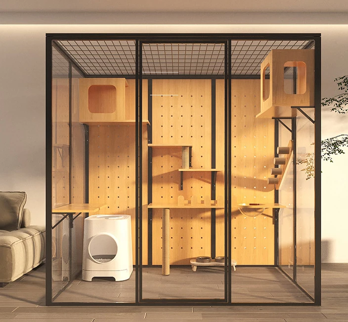 

Villa Glass Room Transparent Panoramic View Cat House Customized Home Super Large Space Cat Nest Pet Cabinet Display