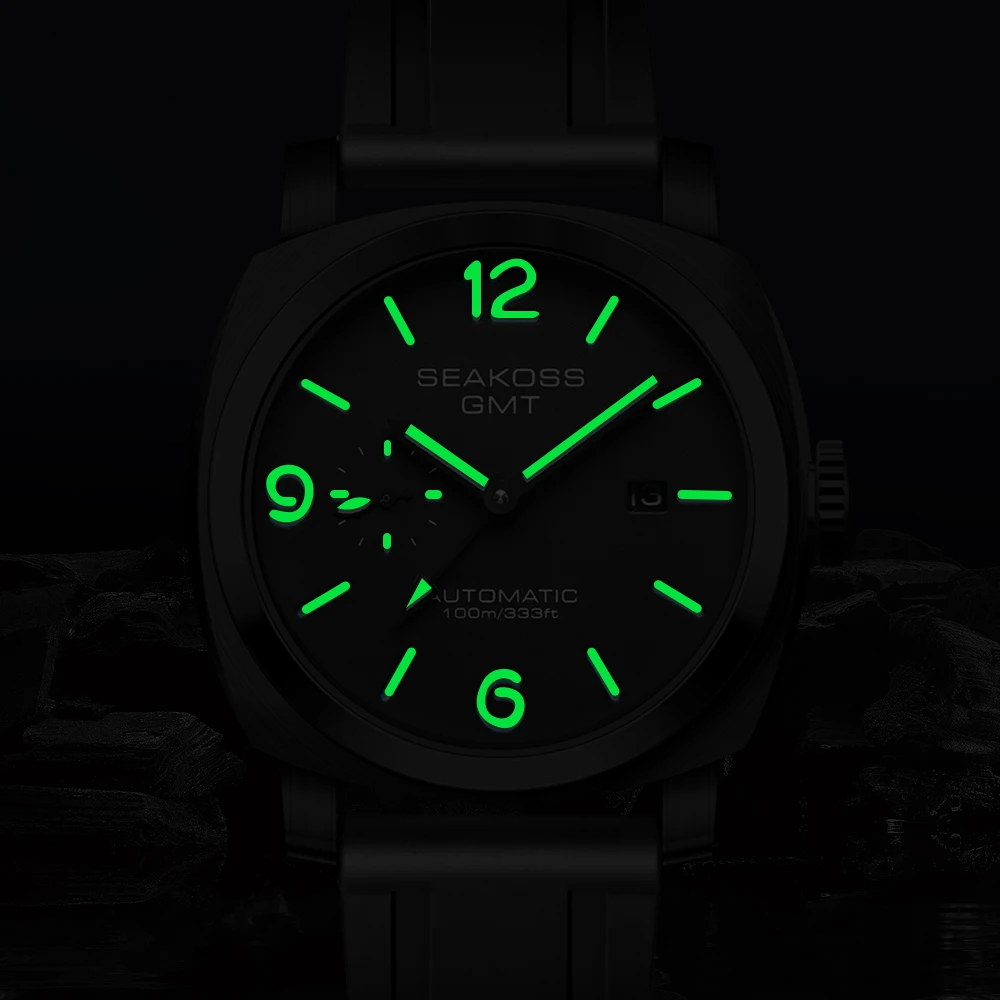 10Bar GMT Diving Automatic Mechanical Watch Men 1963 Original ST2557 Movement 316L Luminous Calendar Sapphire Wristwatch SEAKOSS