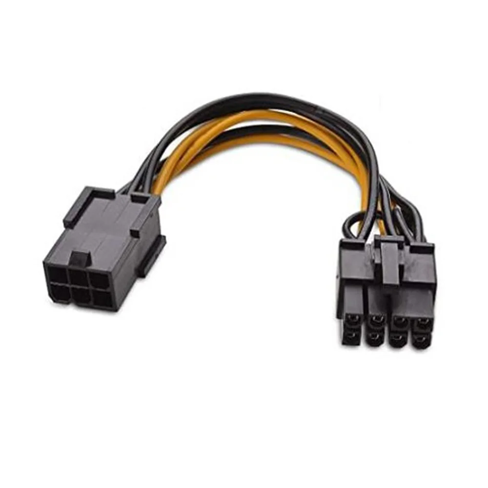 

1-Pack PCIe 6Pin to 8Pin Adapter, PCI-E 6-Pin Male to 8-Pin Female Converter for PCI Express 8Pin Powered GPU Video Card
