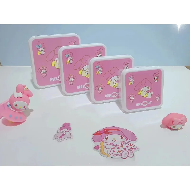 

Sanrio Kuromi Cinnamoroll Hello Kitty Lunch Box Plastic Large-Capacity Cute AnimeFruit Salad 4Pcs Bento Box Storage Box Kitchen
