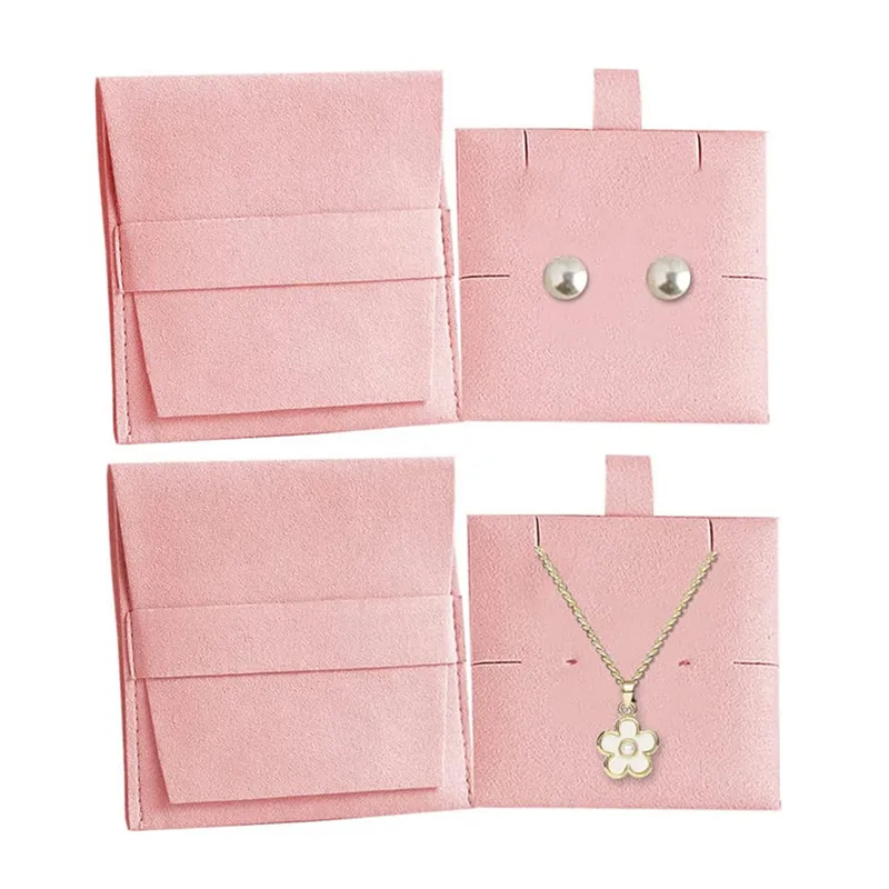 8x8 CM Jewelry Pouch with Insert Pad 20 Sets Luxury Microfiber Jewelry Package Gift Bag for Necklace Rings Earrings