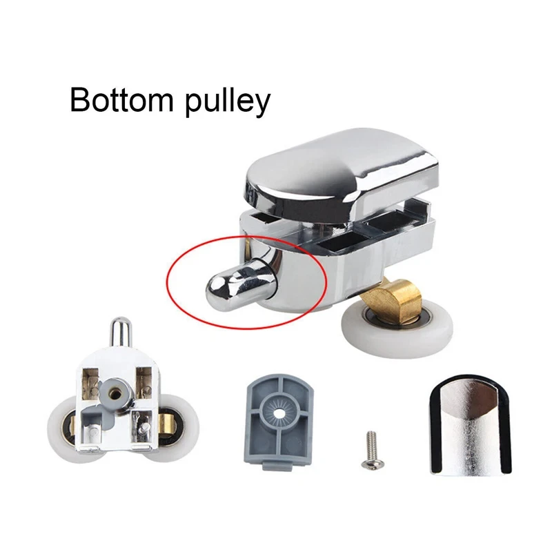 Description Picture 5 of item4/8Pcs Shower Screen Door Rollers Zinc Alloy Runners Wheels Twin Top Replacement Shower Wheel Runner Pulleys for 12-14mm glass