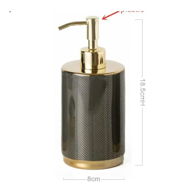 

Bathroom Cup Holder Luxury Wash Bottle Set Accessories Four Liquid Soap Toothbrush Light Ceramic Piece Dish Mouth