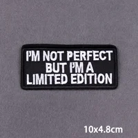 Buy Black Patch With Slogon Iron On Patches For Clothes Embroidery Applique Fusible Patch Ironing Stickers Badge Online - Image 4