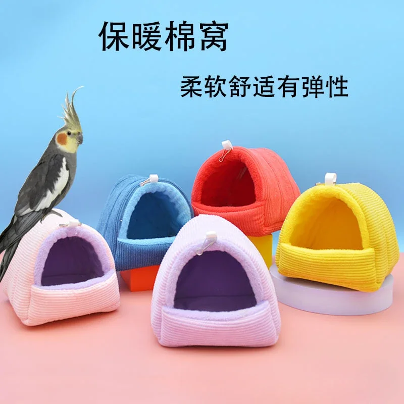 Bird Cage Accessories Parrot Cotton Nest Mini House Parrot Nest Budgie Warm Winter Hammock Cage Hut Tent Bed Hanging Cave