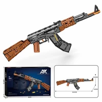AK47 Assault Rifle Model Building Blocks Military Army Weapon Shootable Imitation Gun Bricks Children’s Holiday Gifts DIY Toys 6