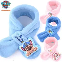 100% Genuine Paw Patrol Thicken Cross Collar Scarf Kids Girls Glove Warm Winter Muffler Fur Plush Cute Shawl Scarfs High quality 1