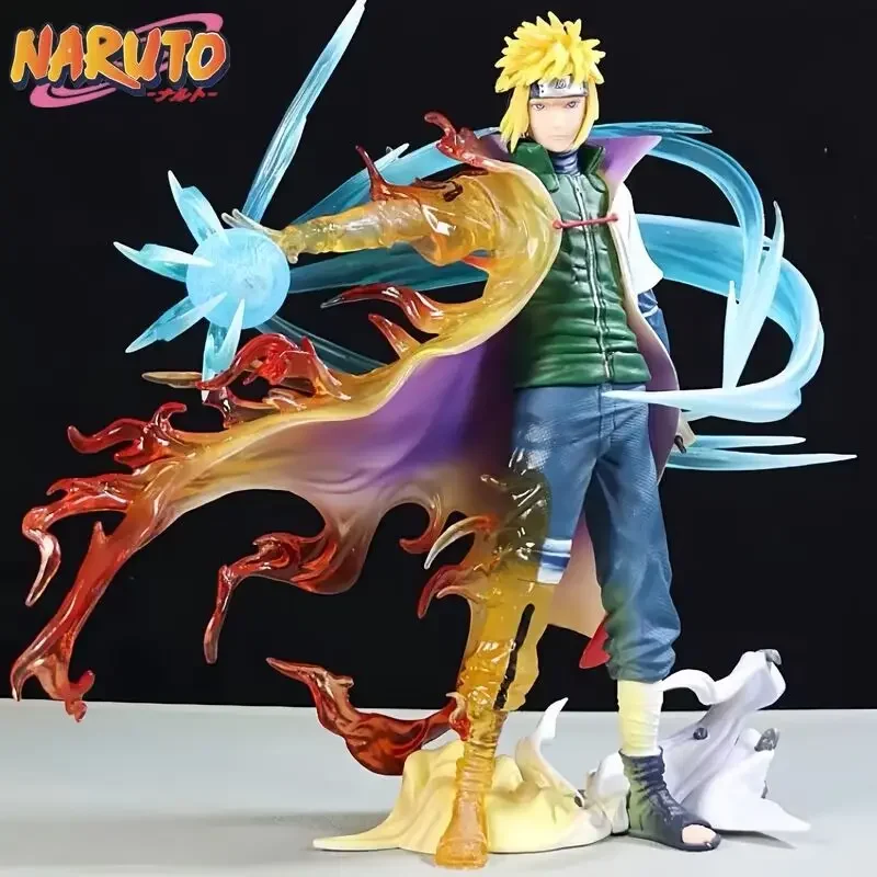 

26cm Naruto Namikaze Minato Anime Figures Gk Figurine With Led Pvc Statue Rasengan Decoration Collectible Gift Model Toys