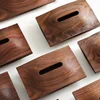 Solid Wood Desktop Tissue Box Living Room Household Black Walnut Paper Box 6
