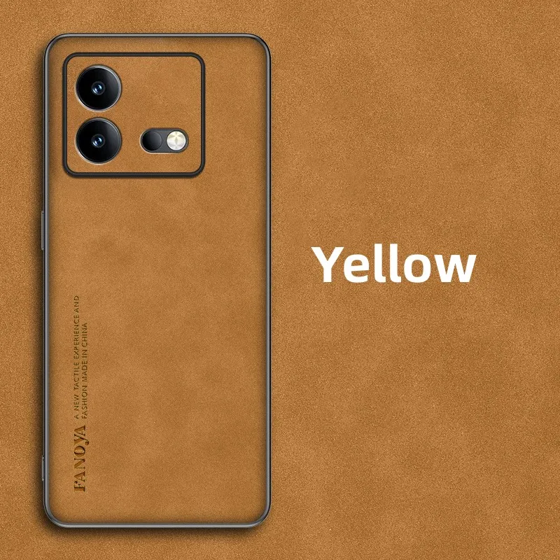 Luxurious PU Leather Matte Shockproof Back Cover - Thin Bumper  Coque