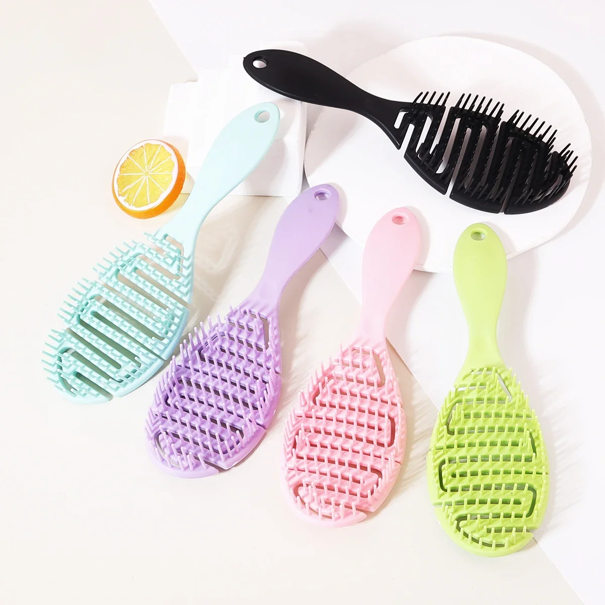 Hair Brush Scalp Massage Hair Brush Hollow Anti static Wet Hair Drying Dryer Brush Styling Tool For Real Hair Wigs