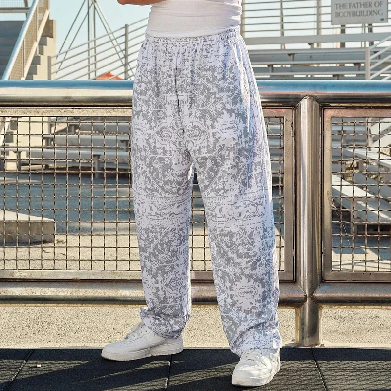 American Style Retro Thin Trousers New Joggers Gym Summer Sports Fitness Quick Dry Breathable Loose Casual Pants