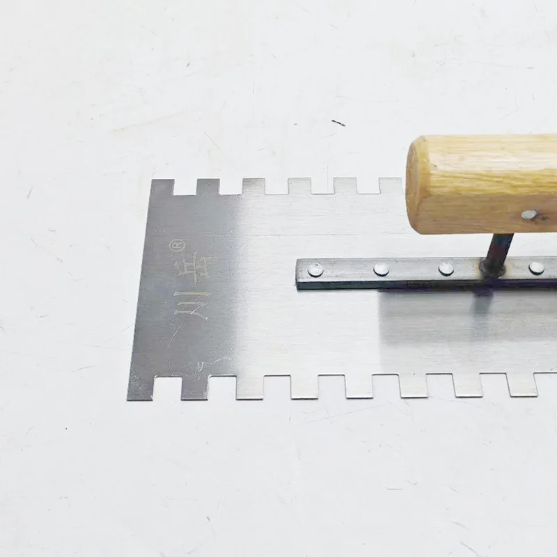 Double Side 10mm Teeth Carbon Steel Blade Smoothing Spatula Scraper Putty Knife Wall Spatula Construction Tools For Tile Paving
