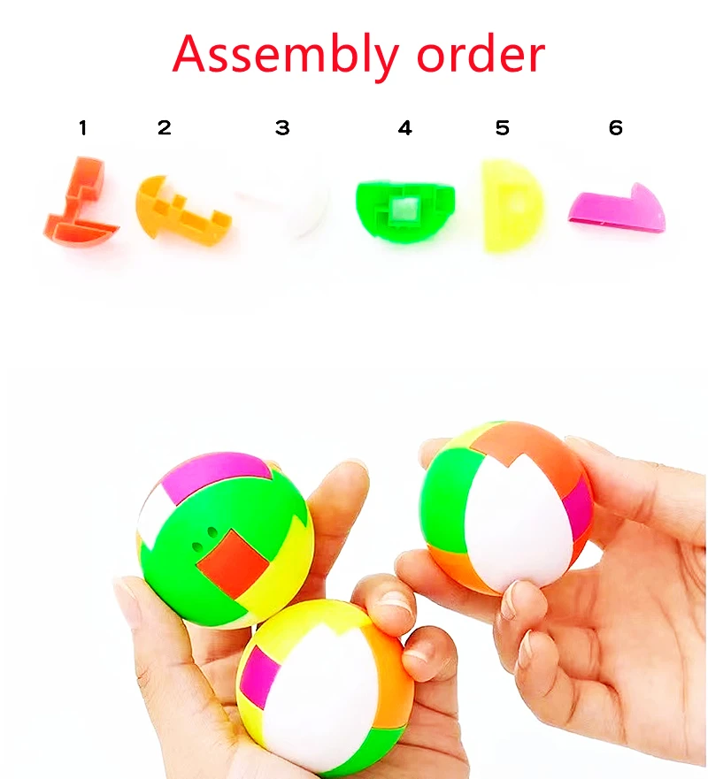 5pcs 4,5 cm Mini-Puzzle montiert Bausteine Magic Ball Spielzeug Kinder Geburtstags feier bevorzugen Geschenk Karneval Preise Werbe geschenk Pinata – Detail 1