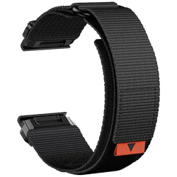 Quickfit Nylon Watchband Bracelet - Adjustable 22mm to 26mm Strap - Enduro 2 - Enduro 3 (Black)
