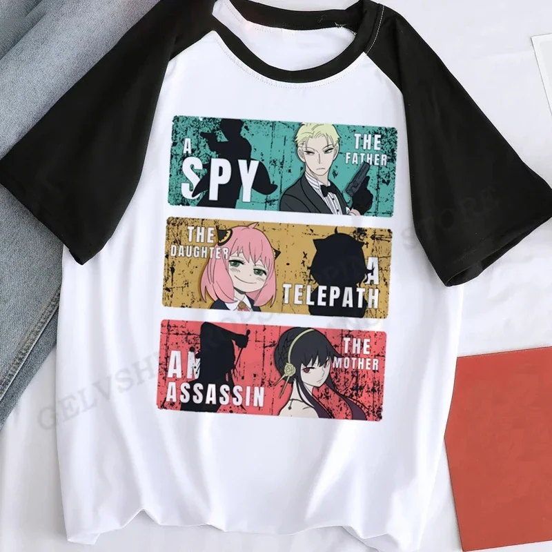 

Футболки с героями аниме «шпион х», детская одежда, Детская футболка с 3D принтом и круглым вырезом, модная черная, белая Повседневная Милая футболка для мальчиков и девочек