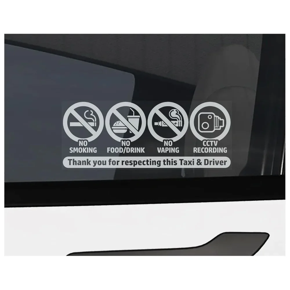 Vibrant No Smoking & No Food Warning Vinyl Sticker
