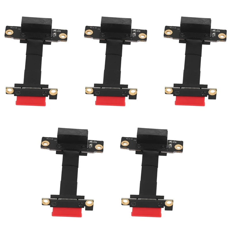 

5X PCIE X1 Riser Cable Dual 90 Degree Right Angle Pcie 3.0 X1 To X1 Extension Cable 8Gbps PCI Express 1X Riser Card 5CM