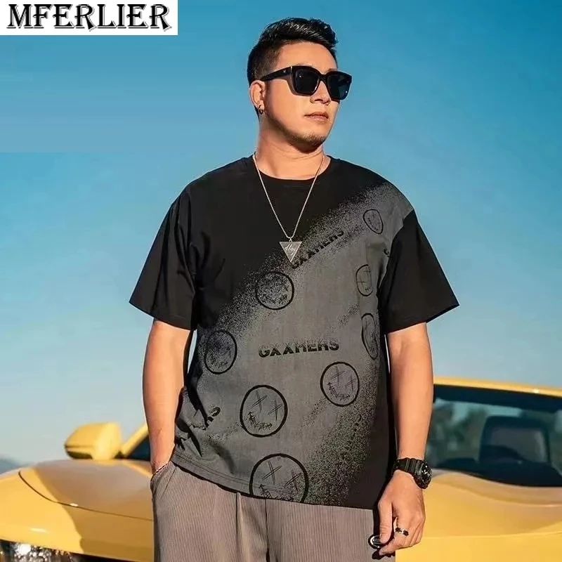 

Футболка мужская с коротким рукавом, свободная рубашка с принтом надписи, в стиле хип-хоп, размеры 5XL 6XL 7XL, летняя уличная одежда
