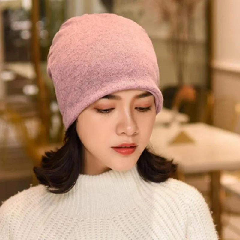 Unisex Beanie Hat Warm Knit Winter Hats Wmcaps Winter Beanie Knitted Hats for Men Women, Fleece  main image 2